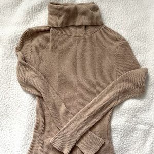 Super soft tan turtle neck